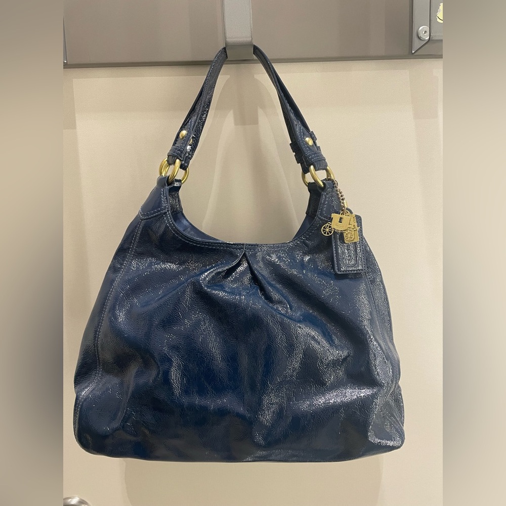 Elegant Blue Leather Women's Bag